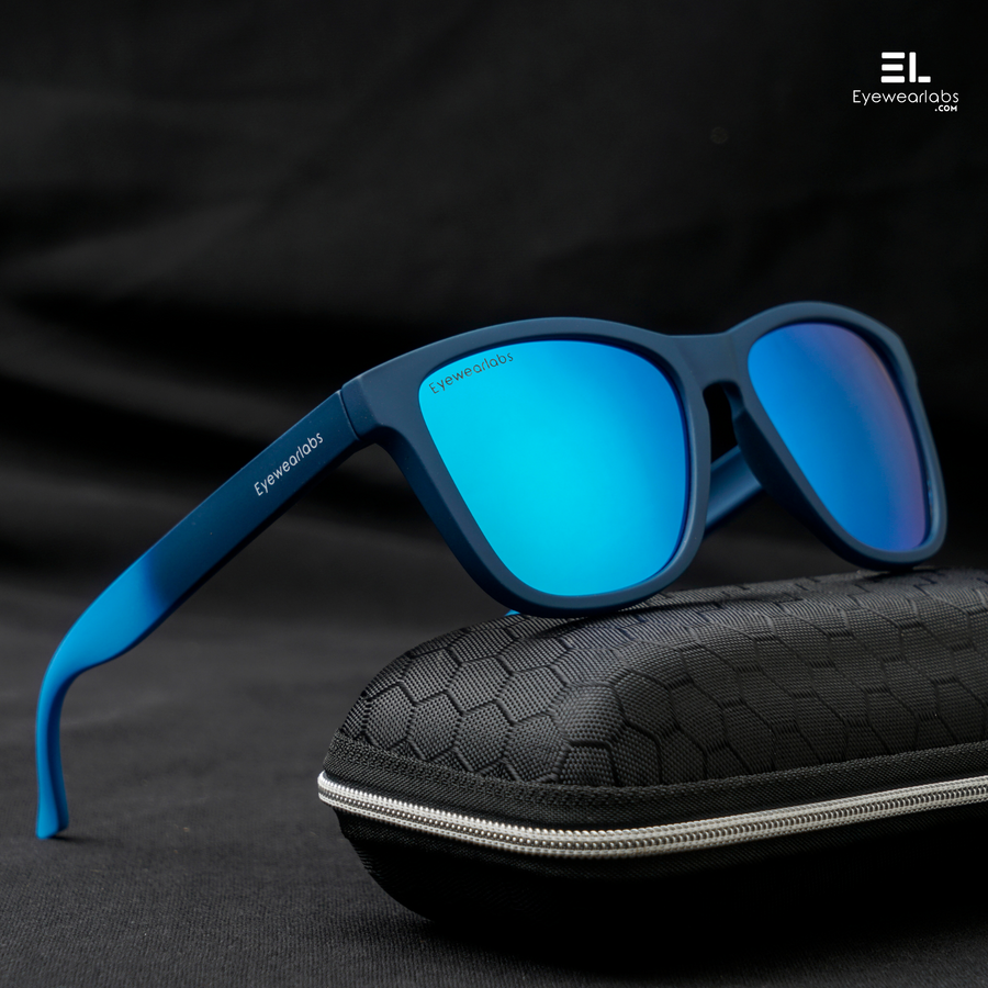 Domino Blue Mirror Eyewearlabs Power Sunglasses