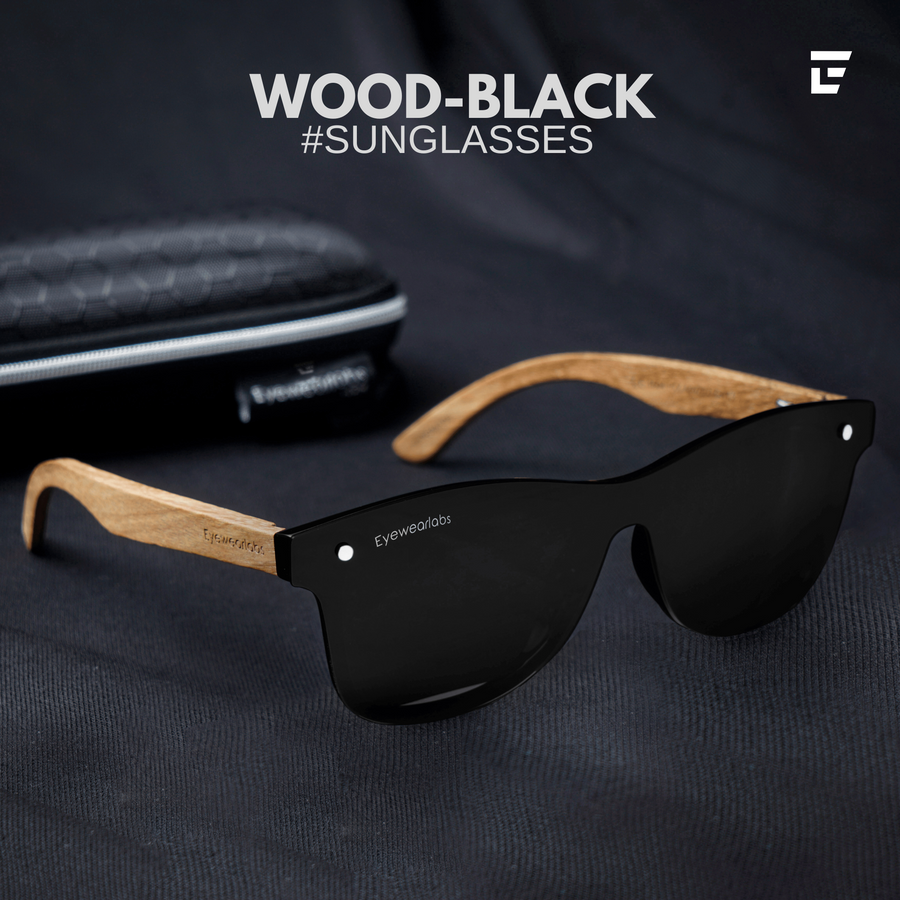 Wood Black Men Sunglasses